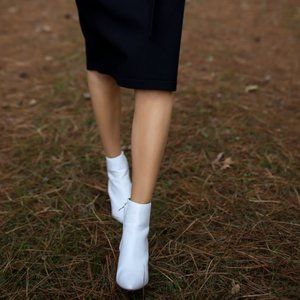 Tory Burch Georgina White Ankle Bootie - worn once